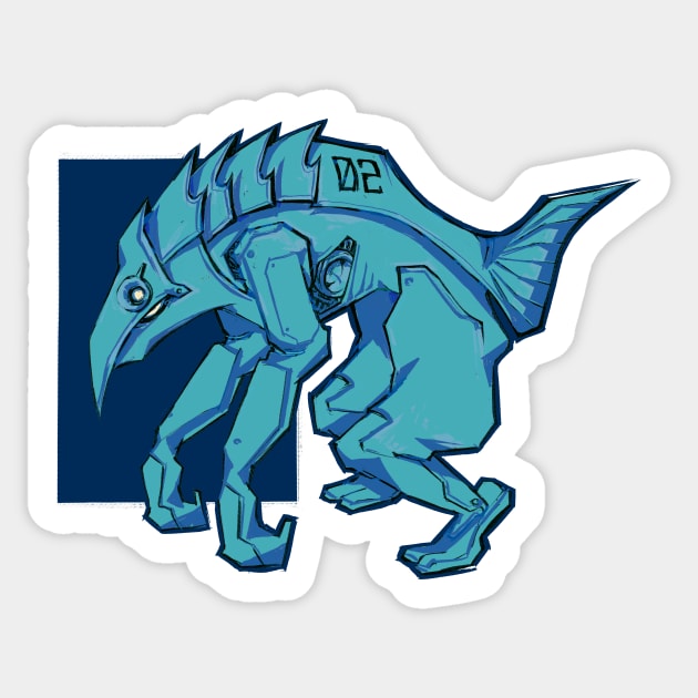 Mecha Robot Aquatic Fish Sticker by banditotees